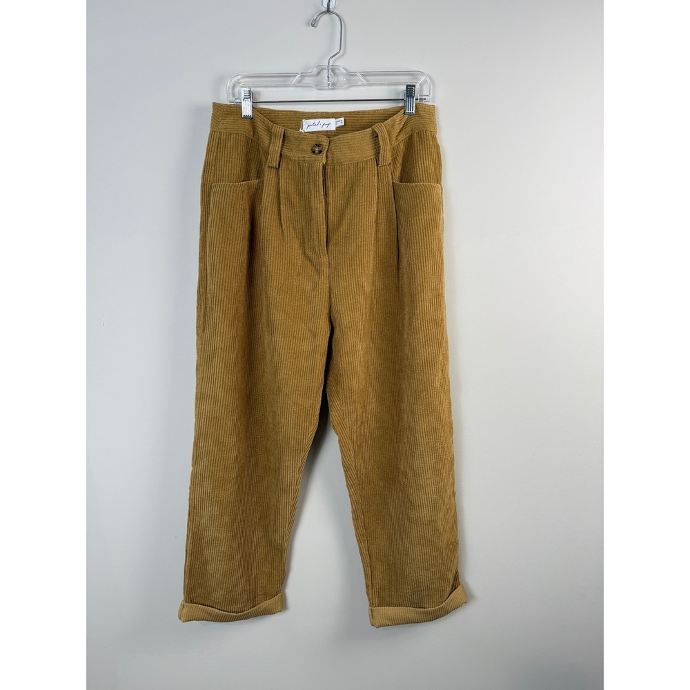 NWT Petal & Pup Talaren Cuffed Corduroy Pants Tan Brown High Rise Size 10